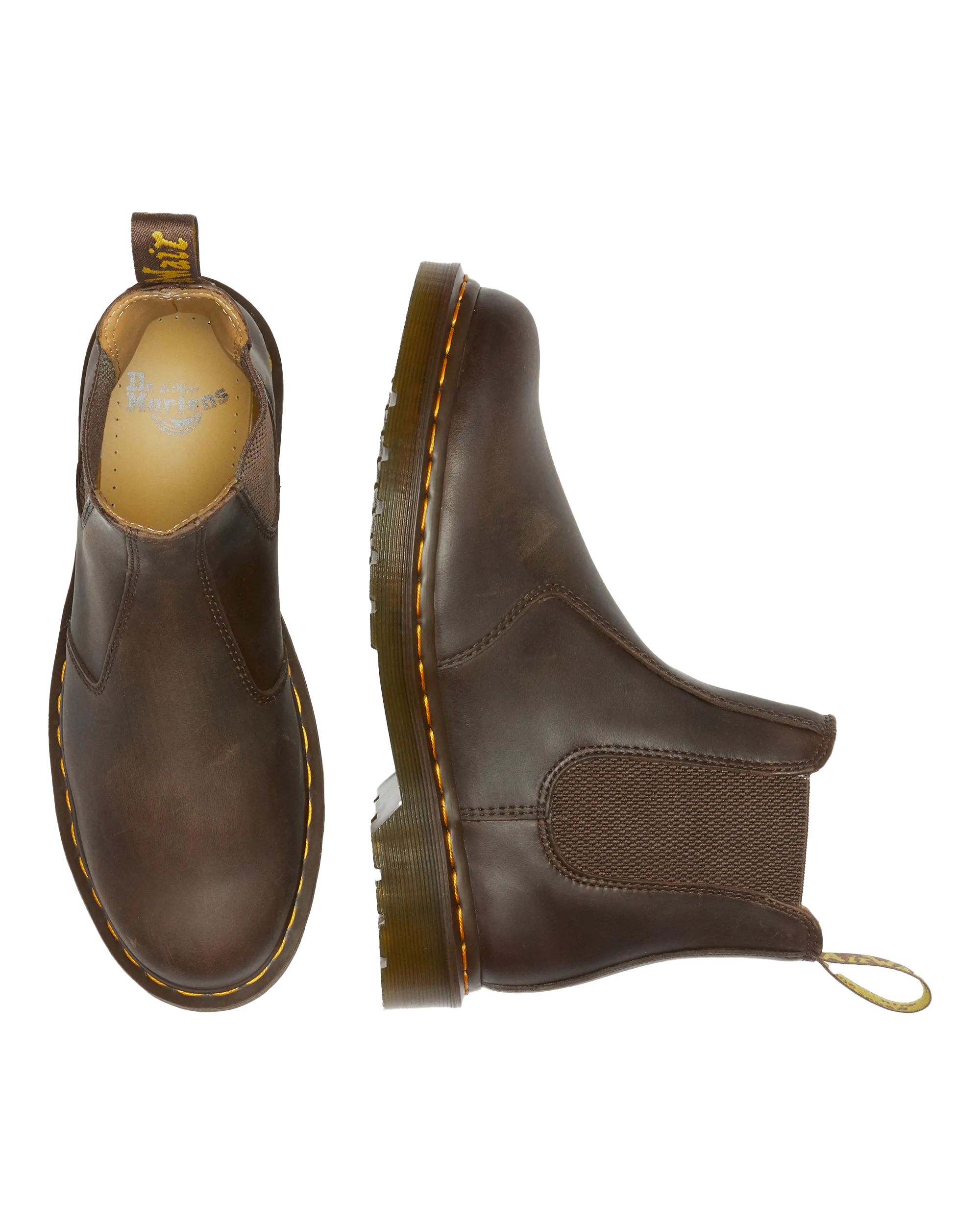 Botte Chelsea Yellow Stitch Crazy Horse 2976 en marron foncé