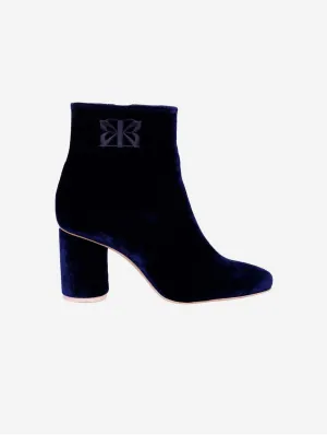 18h Expo à la Galerie Vegan Velvet Bottines à Talons | Bleu Minuit