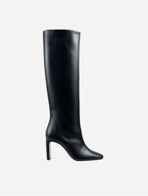8h30 Bottes vegan en cuir de cactus à talons hauts | Noir
