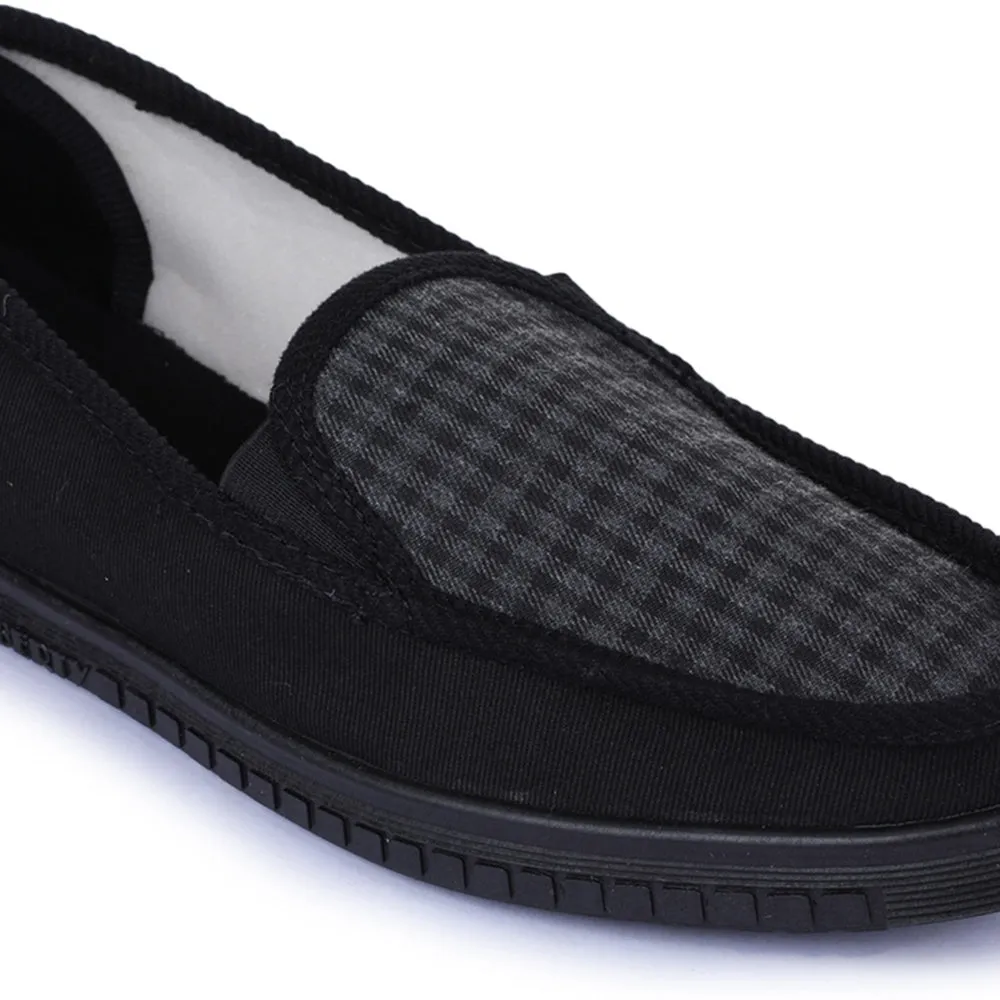 Chaussures décontractées noires sans lacets pour hommes WALKER-E par Liberty