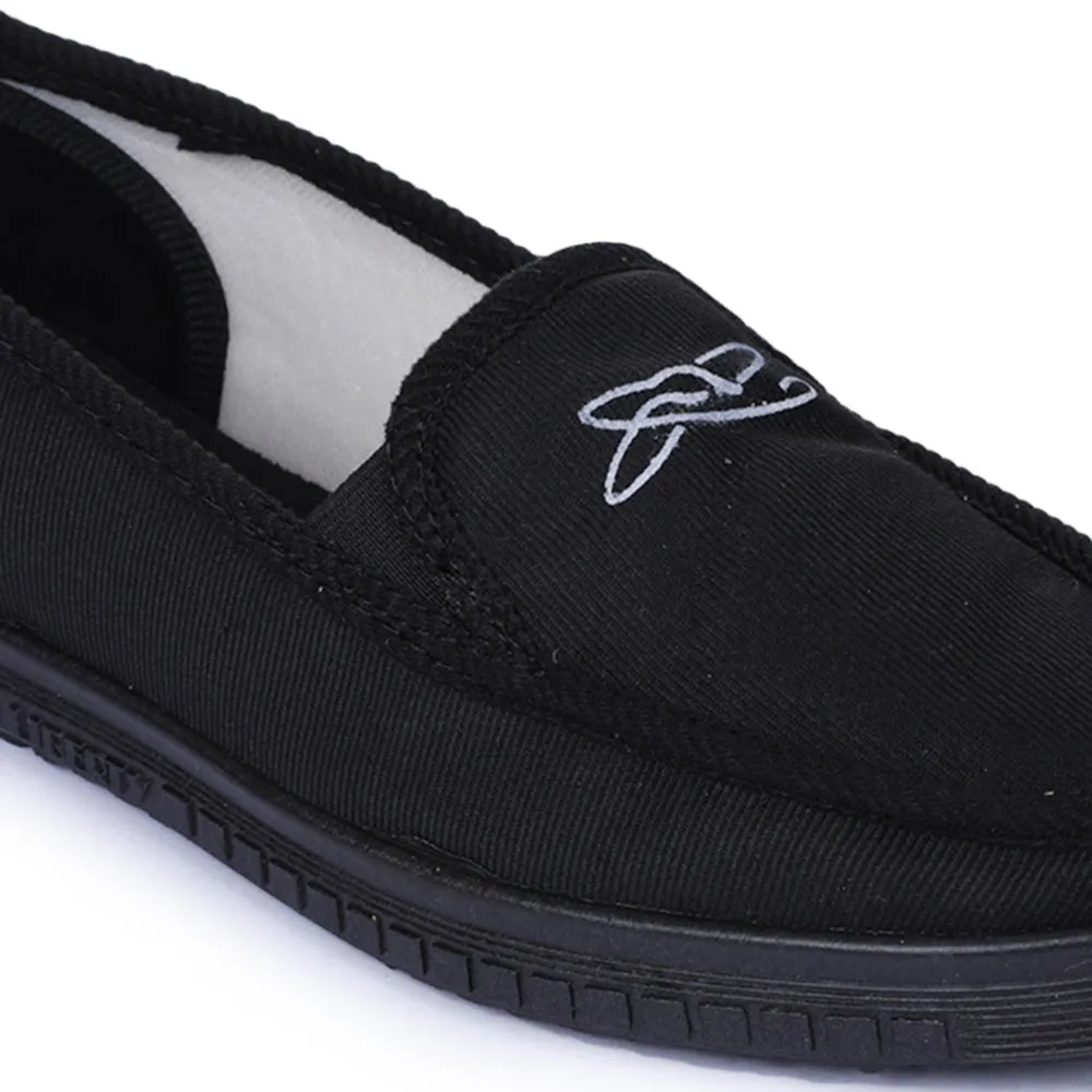 Chaussures décontractées noires sans lacets pour hommes WALKER-E par Liberty