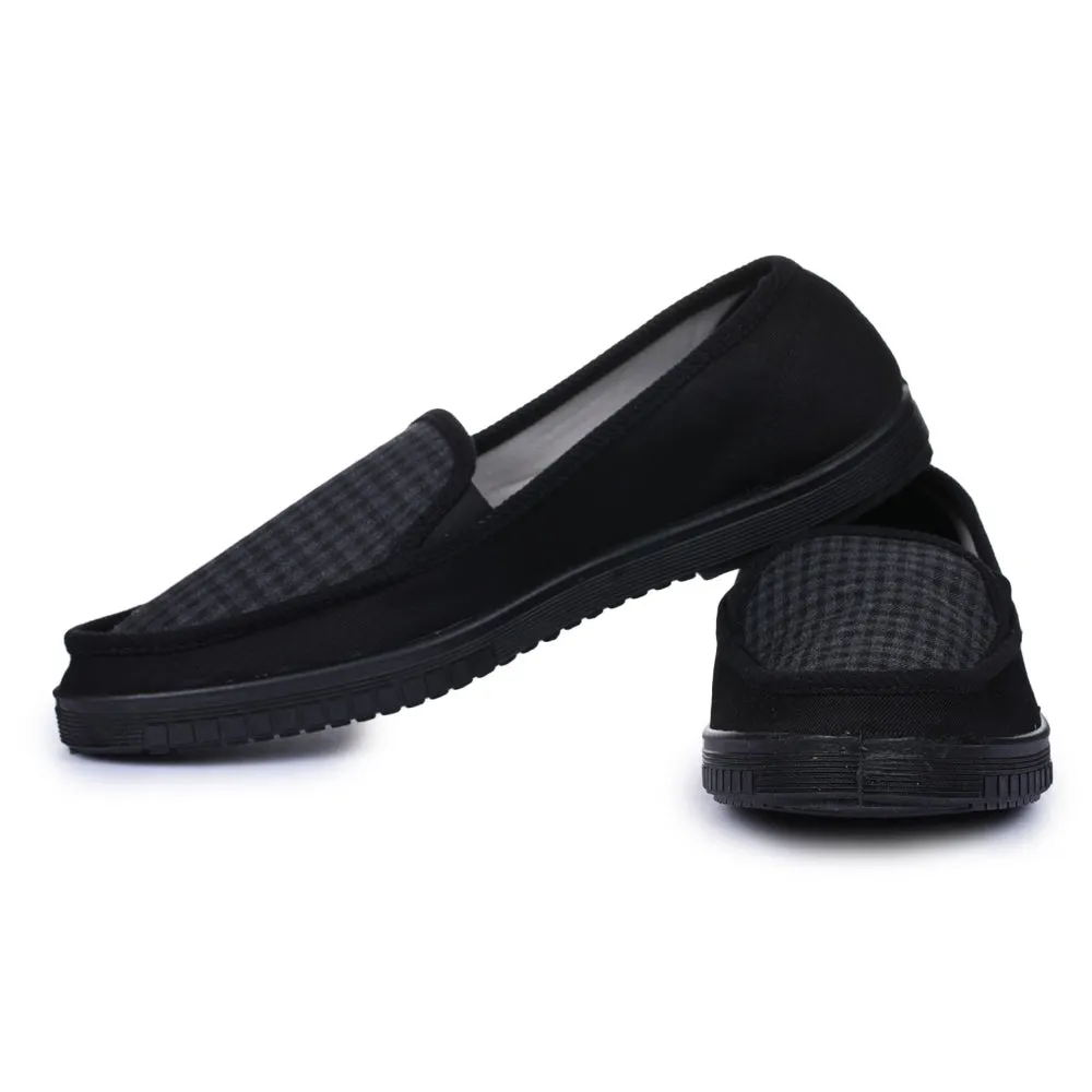 Chaussures décontractées noires sans lacets pour hommes WALKER-E par Liberty