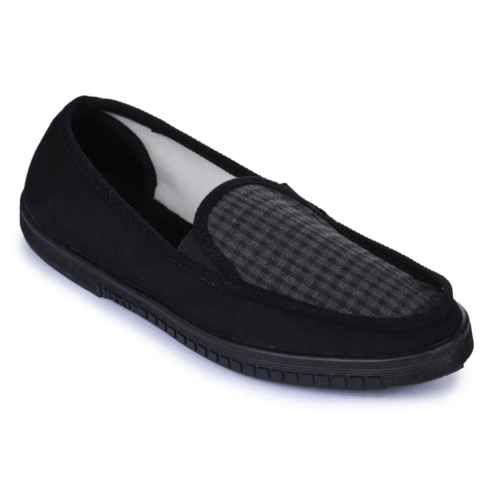 Chaussures décontractées noires sans lacets pour hommes WALKER-E par Liberty
