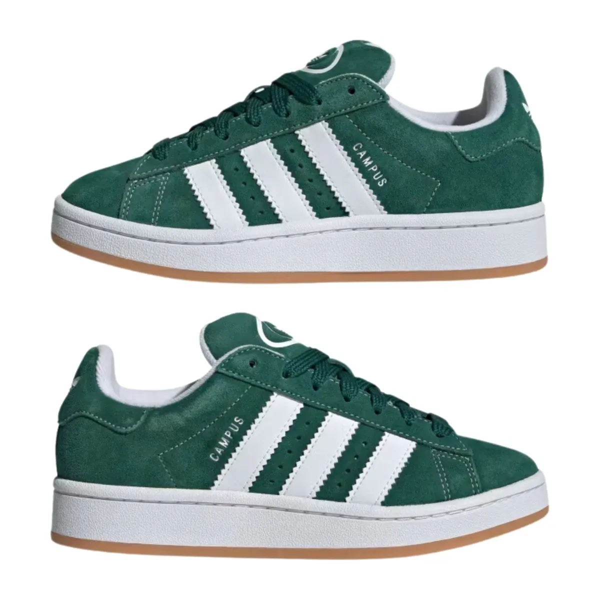 Adidas Garçon (École Primaire) Campus 00s Vert Foncé/Blanc Nuageux/Blanc Cassé