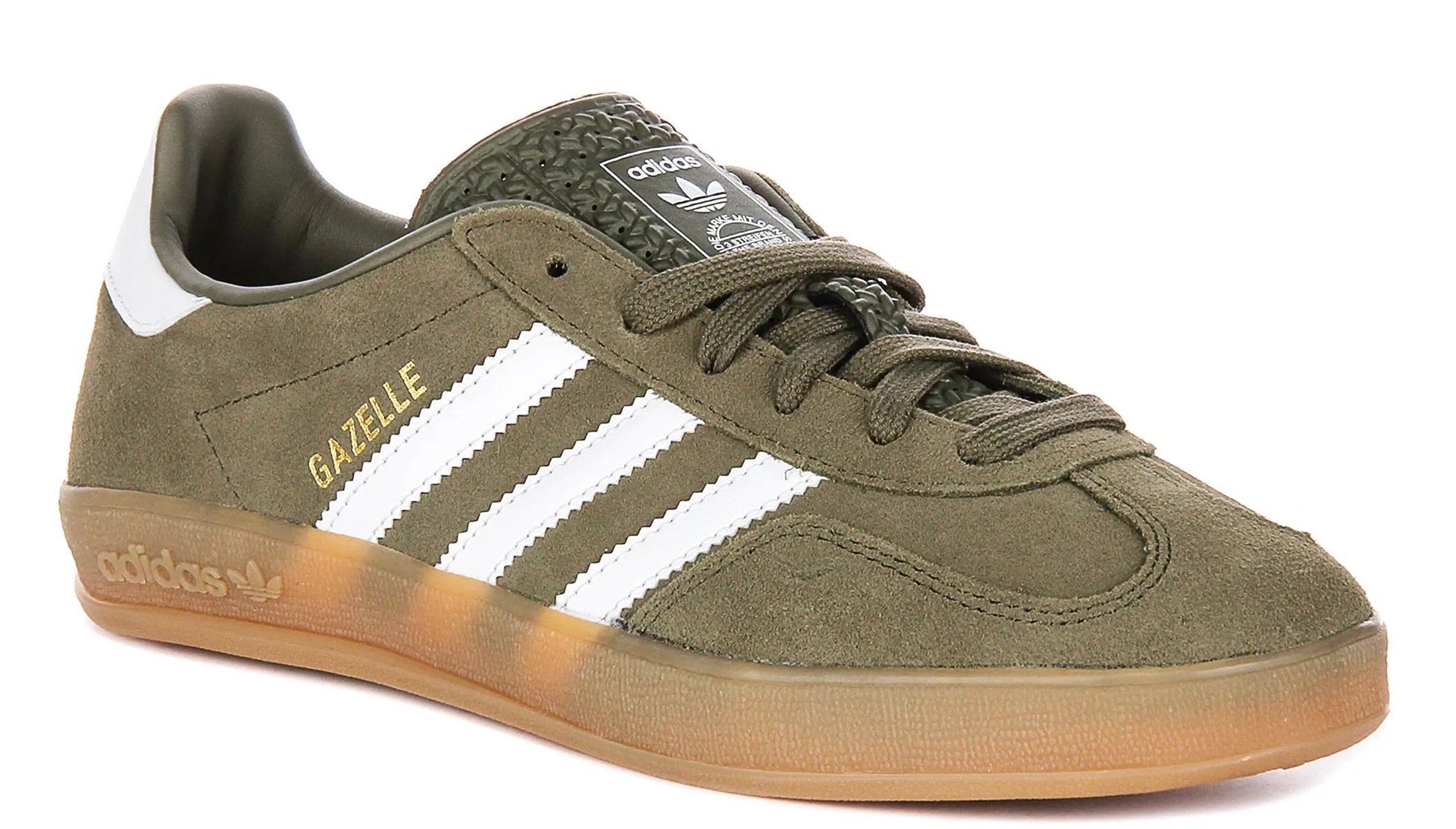 Adidas Gazelle Indoor en Olive Blanc Chaussures Adidas