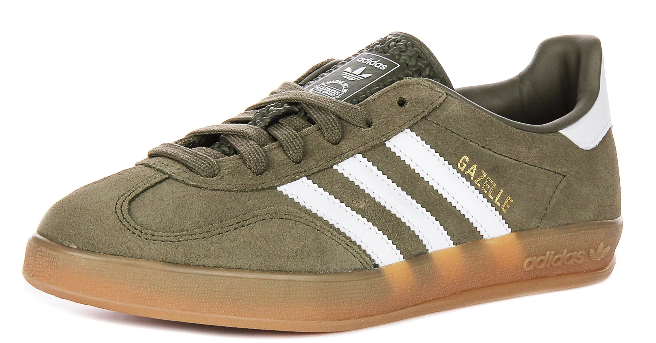 Adidas Gazelle Indoor en Olive Blanc Chaussures Adidas