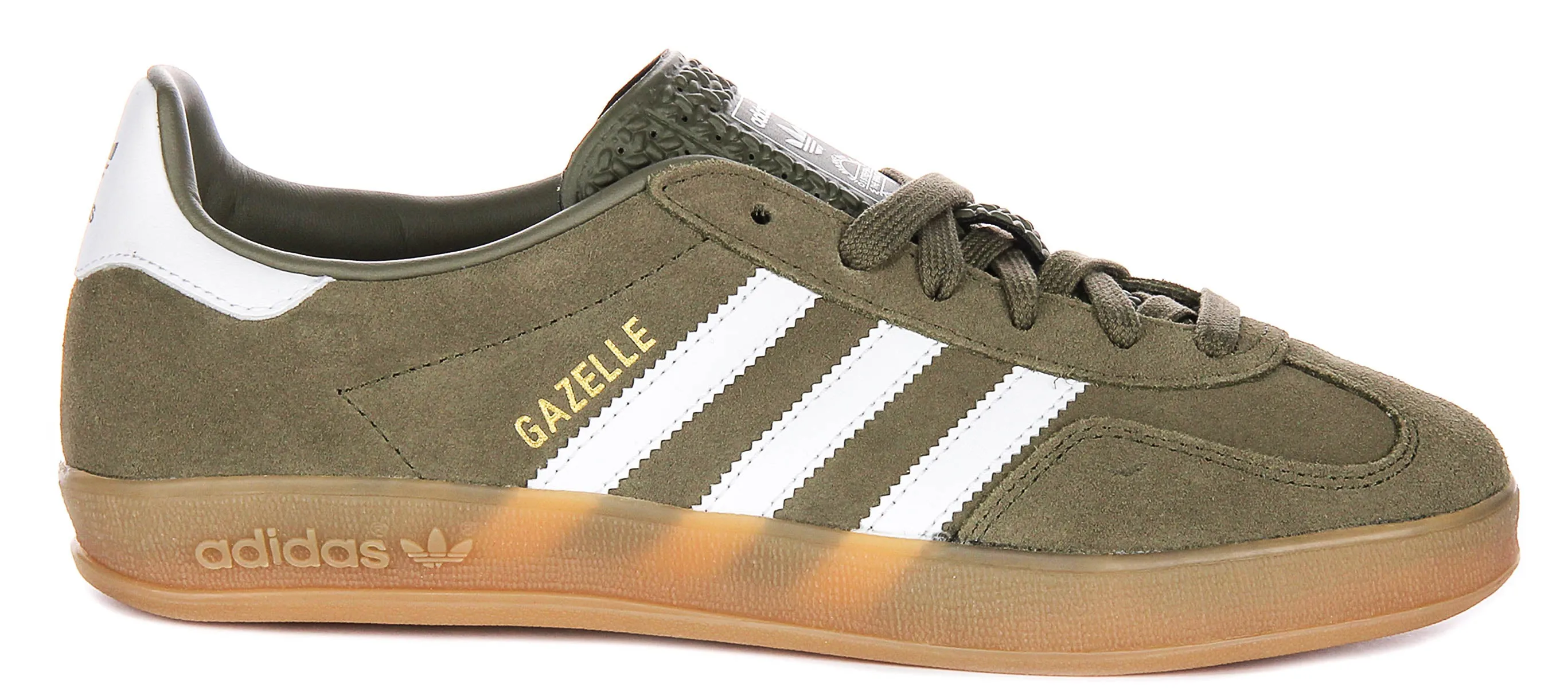Adidas Gazelle Indoor en Olive Blanc Chaussures Adidas