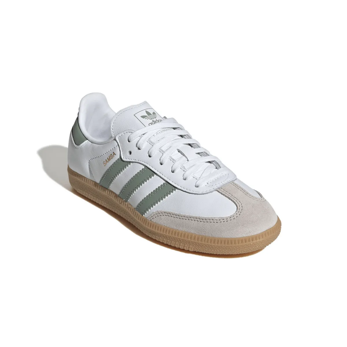 Adidas Enfant (École Primaire) Samba OG Blanc Nuage/Vert Argenté/Gomme