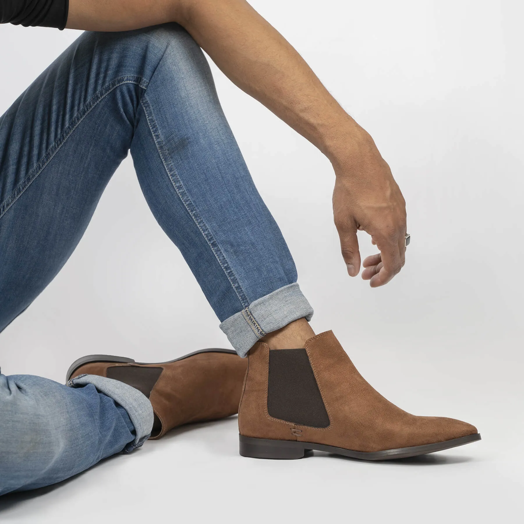 Bottes cheville vegan pour homme Alan | Nubuck marron