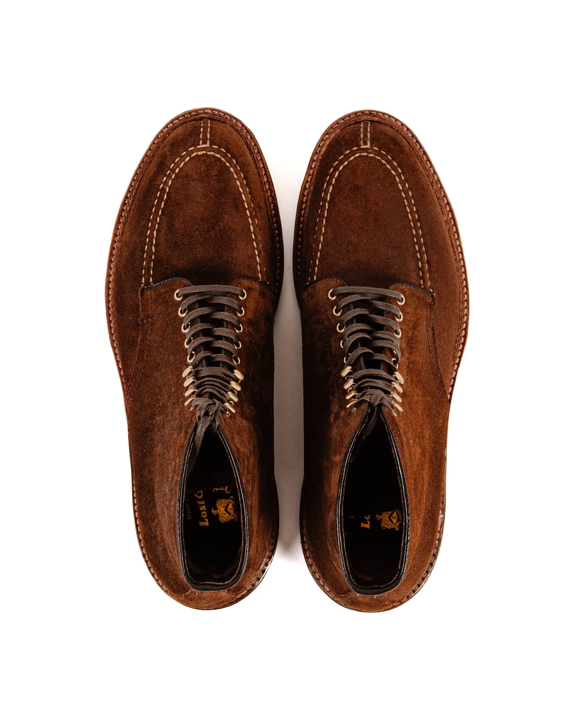 Botte Blucher Alden Norwegian Front en Chamois Tabac Inversé avec Semelle Commando G1901HC