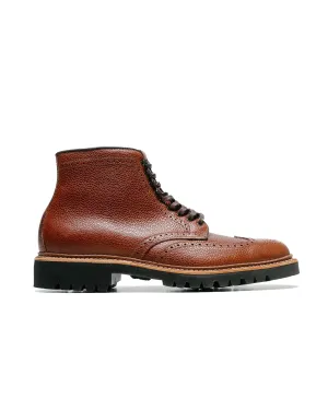 Botte courte Alden en grain de scotch marron avec semelle à crampons