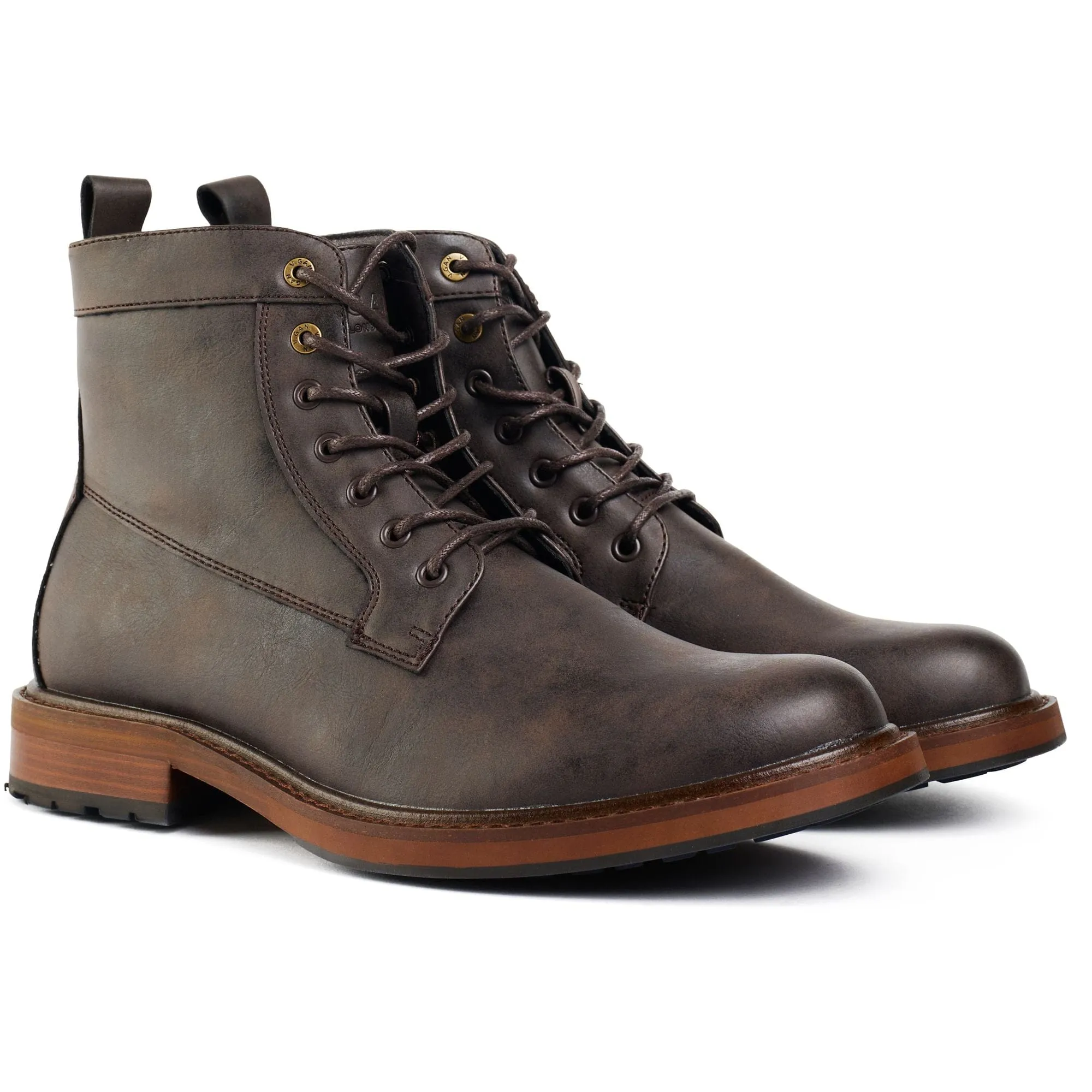 Bottes cheville en simili-cuir vegan pour homme Arame | Marron