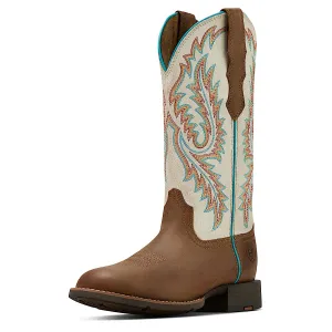 Bottes western stretchfit à bout rond pour femmes Ariat - Sandstorm/Ivoire vieilli Chaussures Ariat