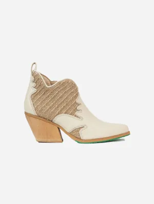 Bottes cowboy en similicuir végan pomme Atlantis | Beige