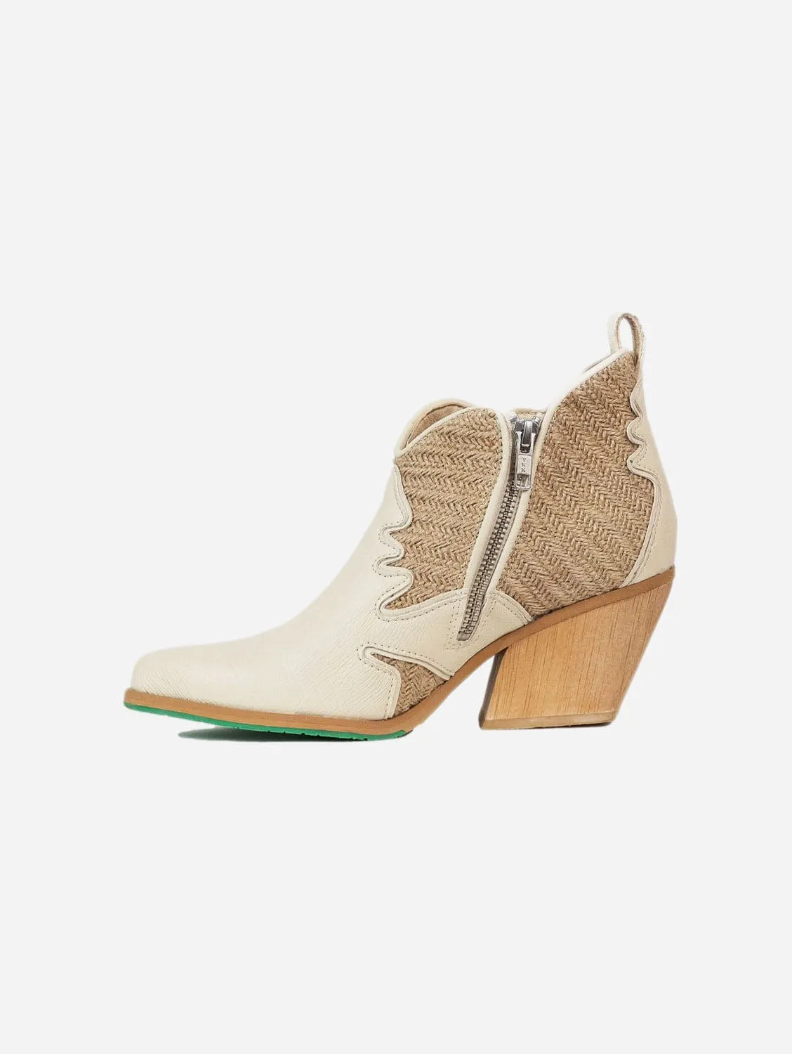 Bottes cowboy en similicuir végan pomme Atlantis | Beige