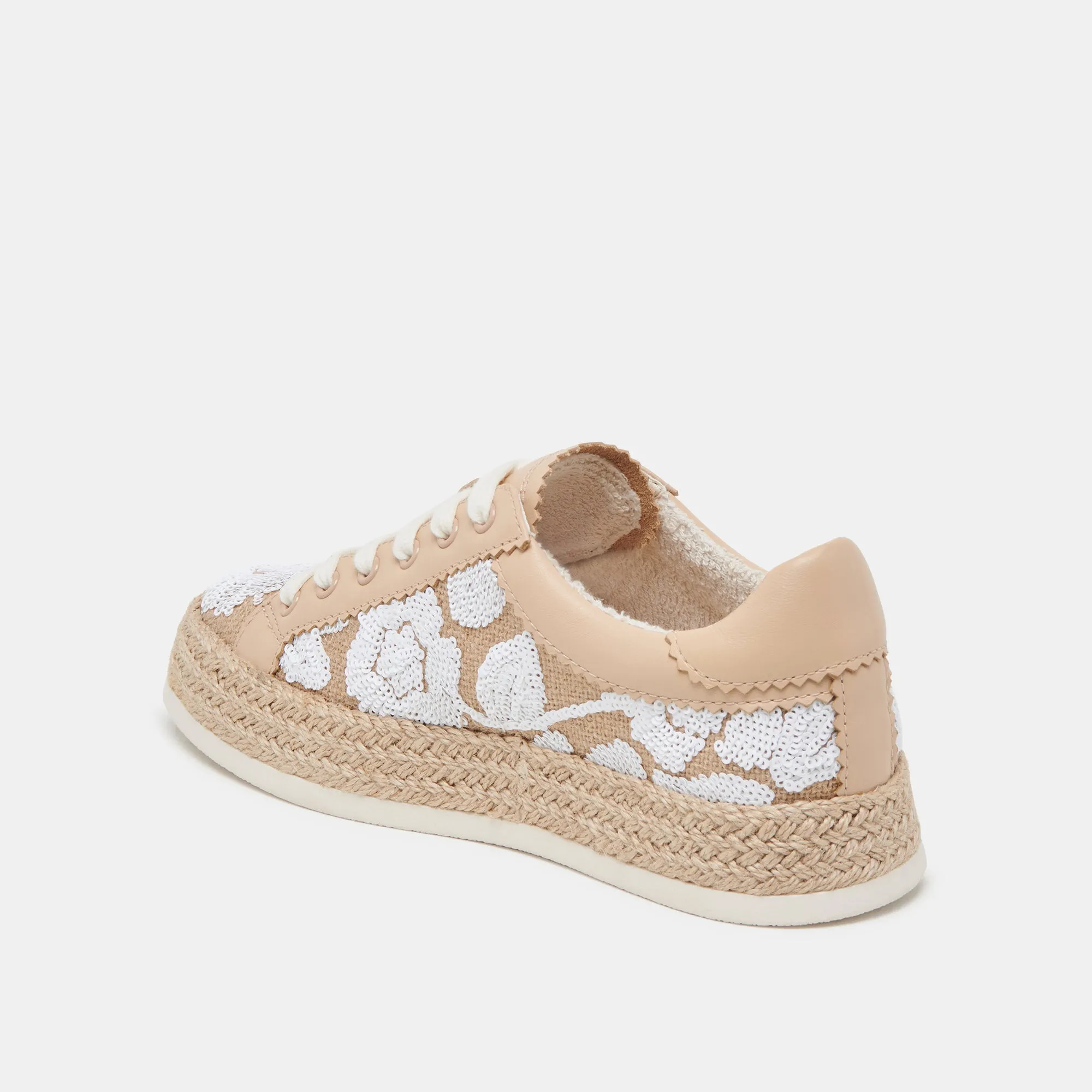 BASKETS AZALIA NATUREL MULTICOLORE À PAILLETTES FLORALES