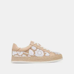 BASKETS AZALIA NATUREL MULTICOLORE À PAILLETTES FLORALES