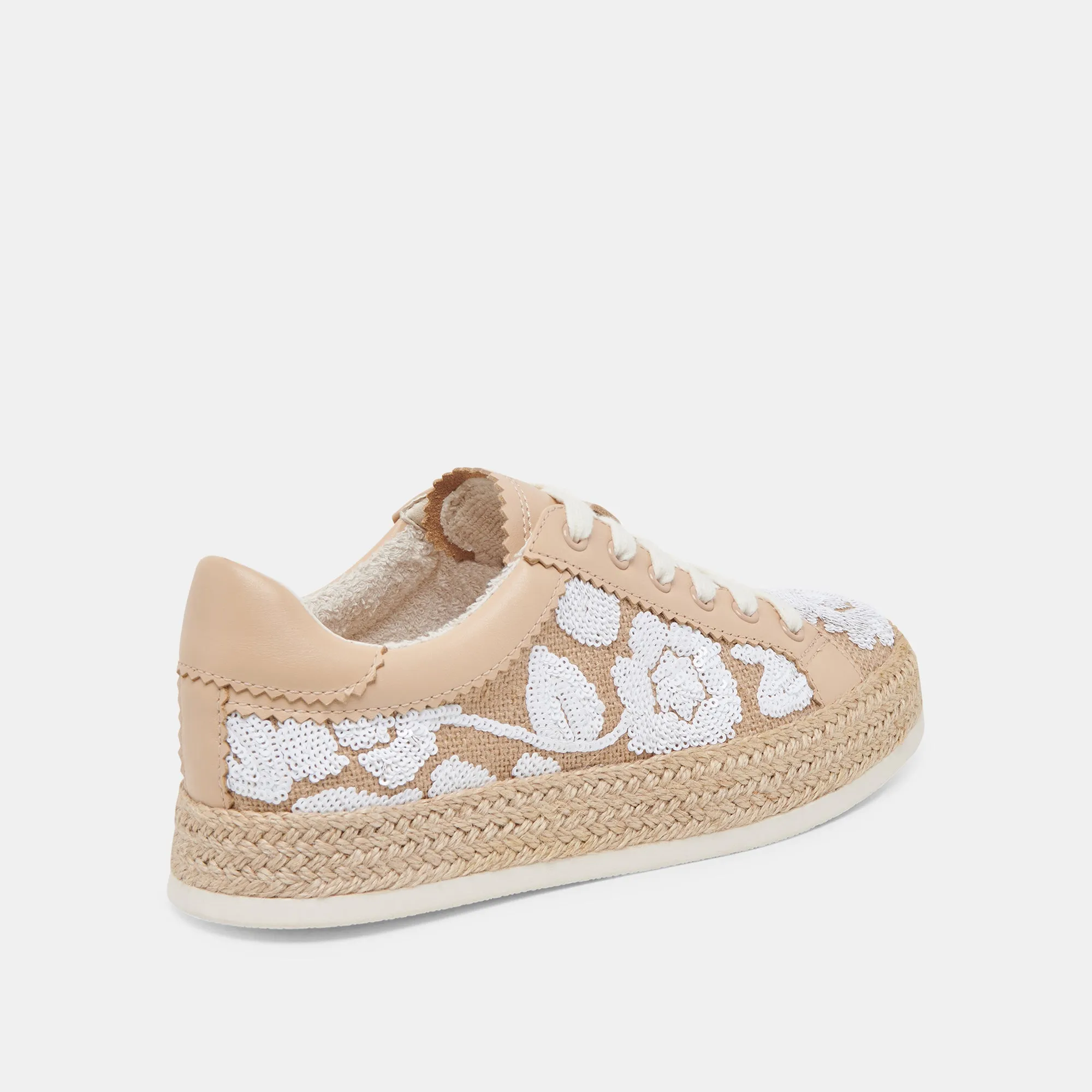 BASKETS AZALIA NATUREL MULTICOLORE À PAILLETTES FLORALES