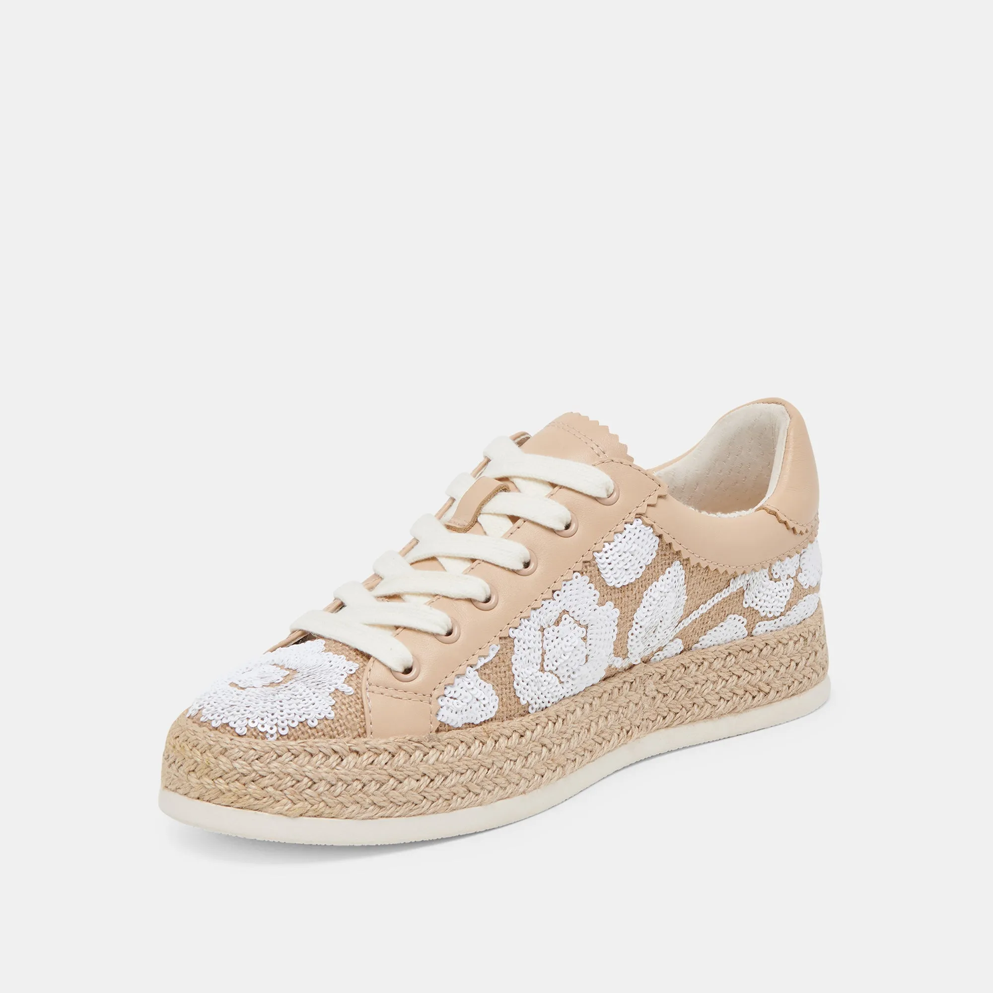 BASKETS AZALIA NATUREL MULTICOLORE À PAILLETTES FLORALES