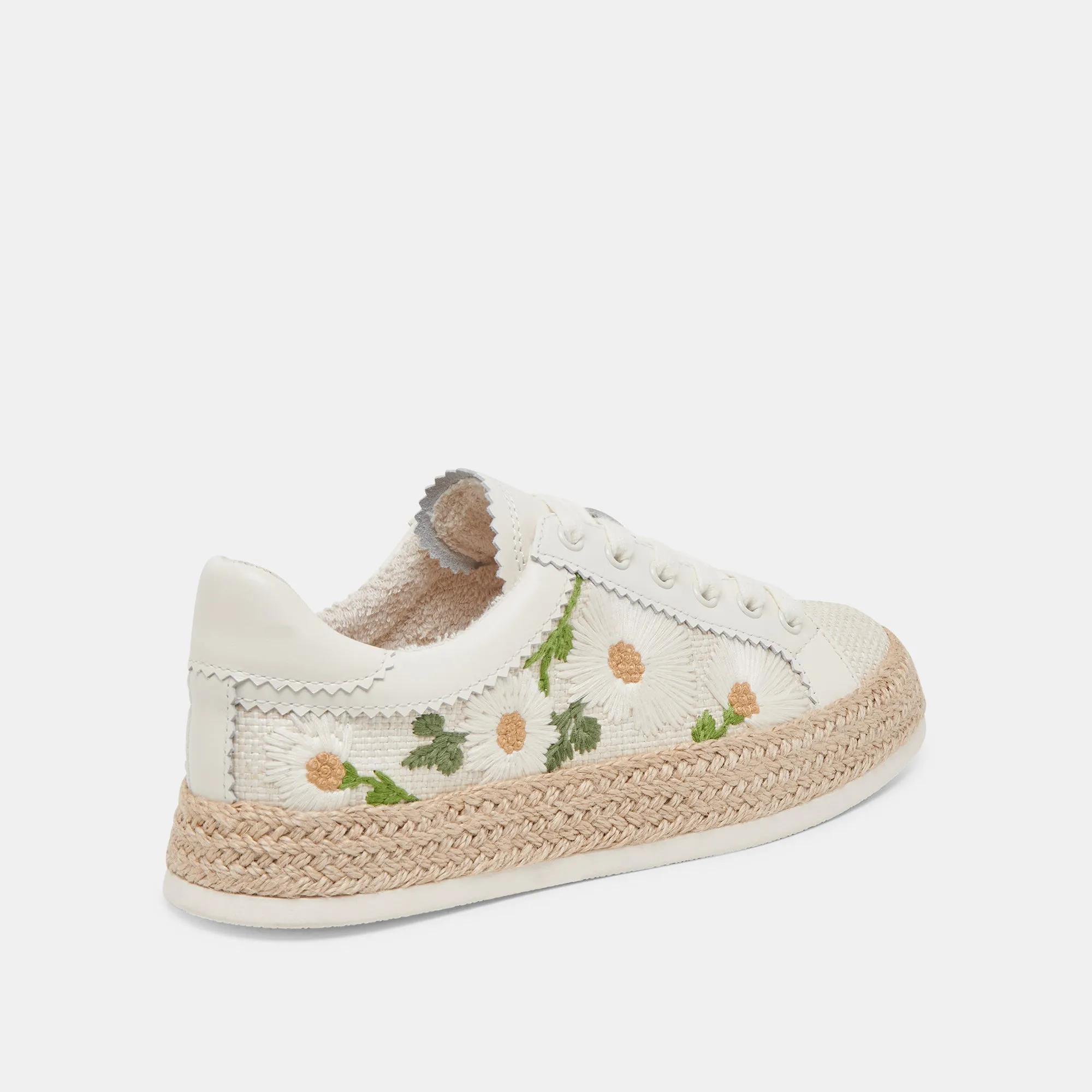 AZALIA SNEAKERS BLANC FLORAL RAFFIA