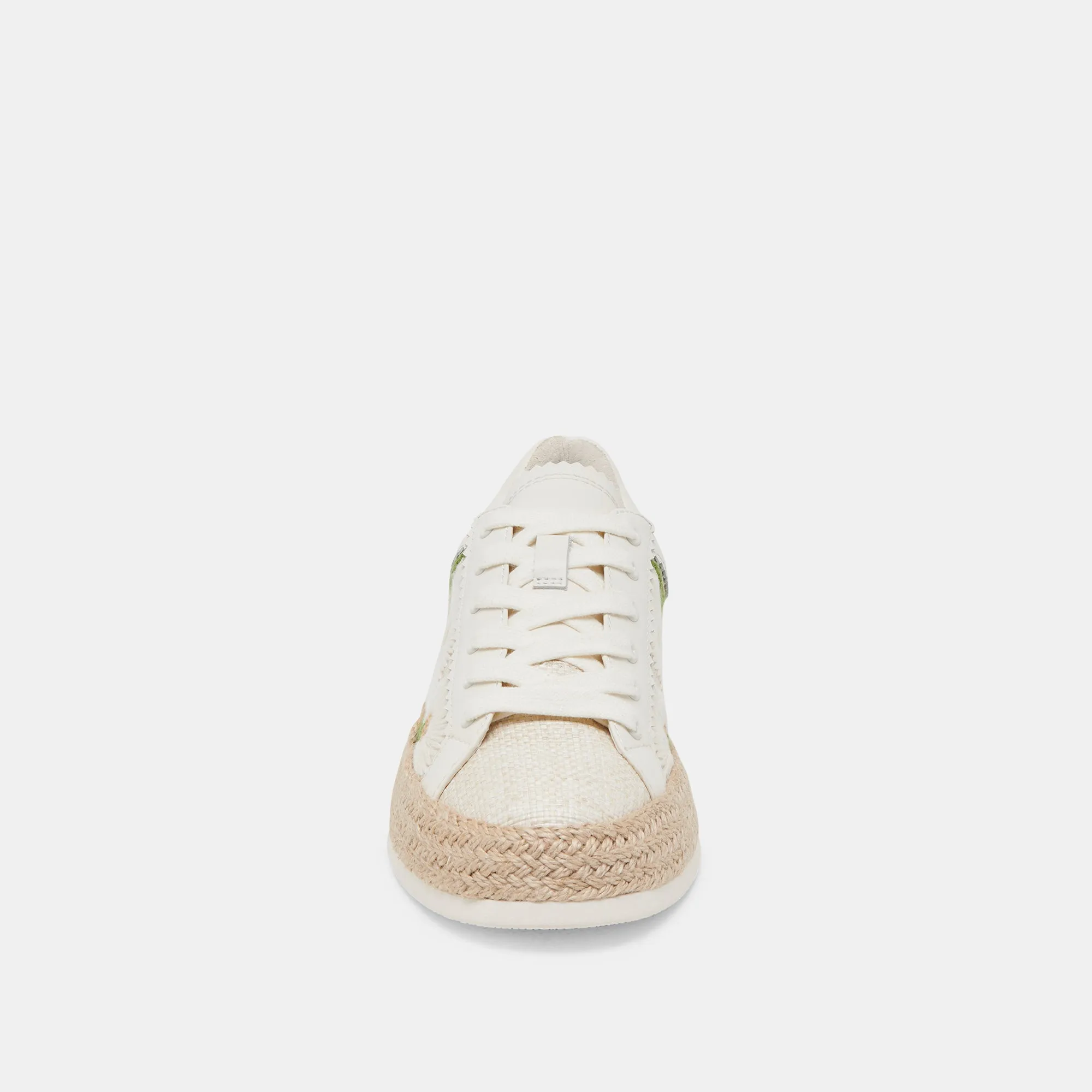 AZALIA SNEAKERS BLANC FLORAL RAFFIA