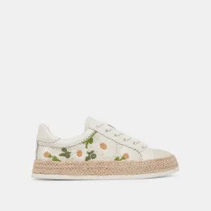 AZALIA SNEAKERS BLANC FLORAL RAFFIA