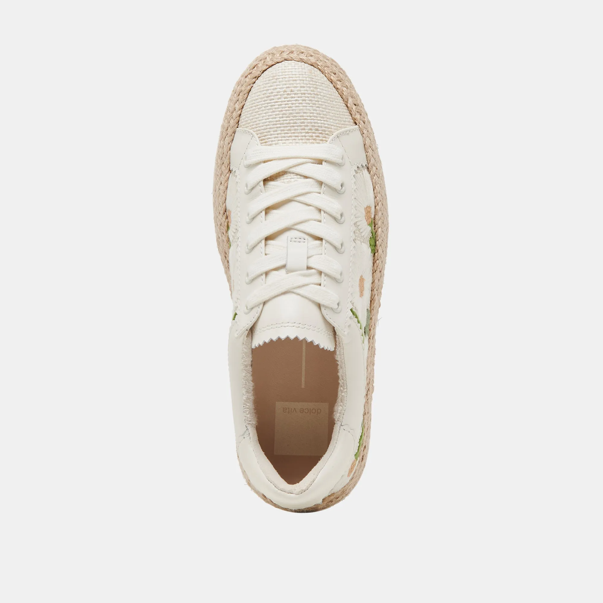 AZALIA SNEAKERS BLANC FLORAL RAFFIA