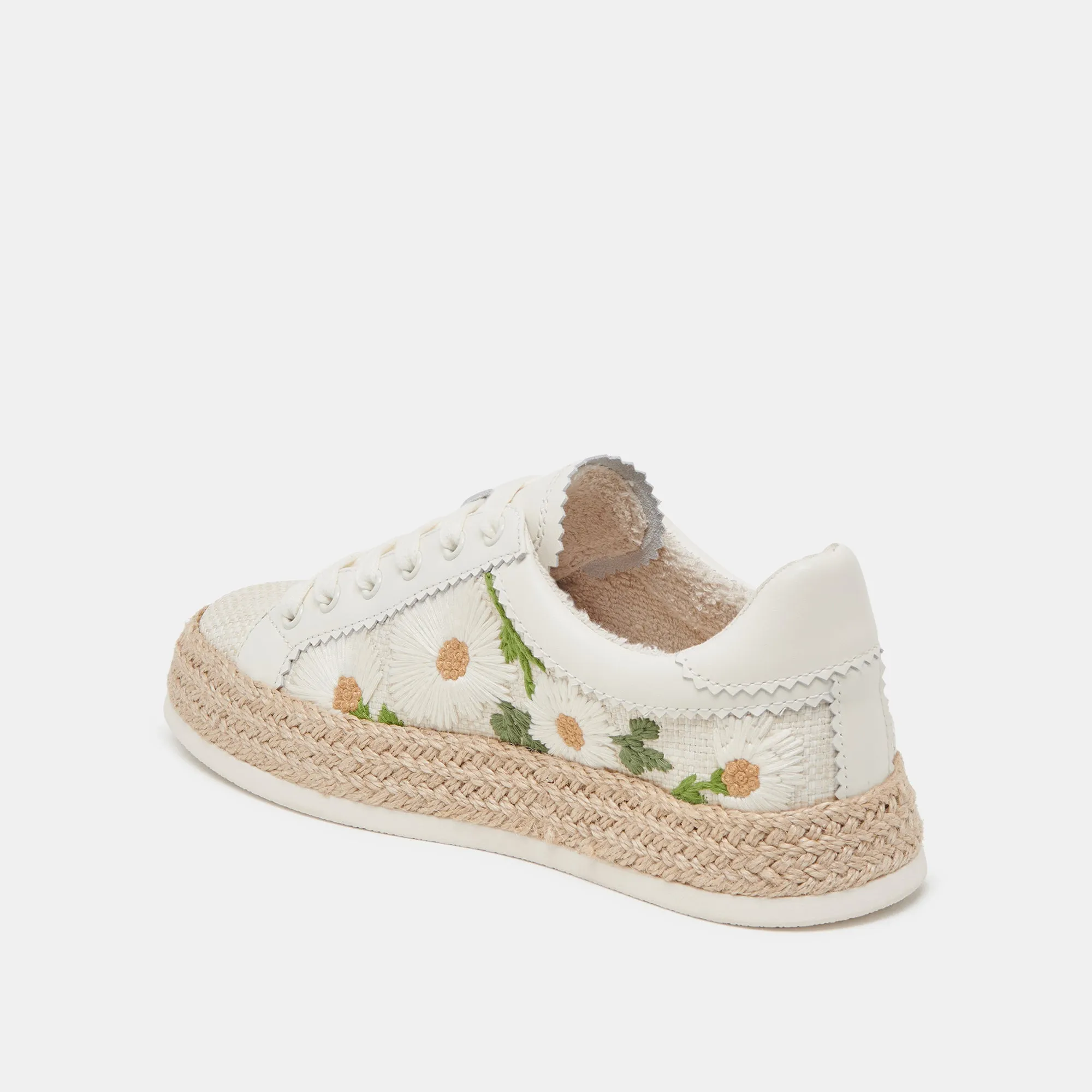 AZALIA SNEAKERS BLANC FLORAL RAFFIA