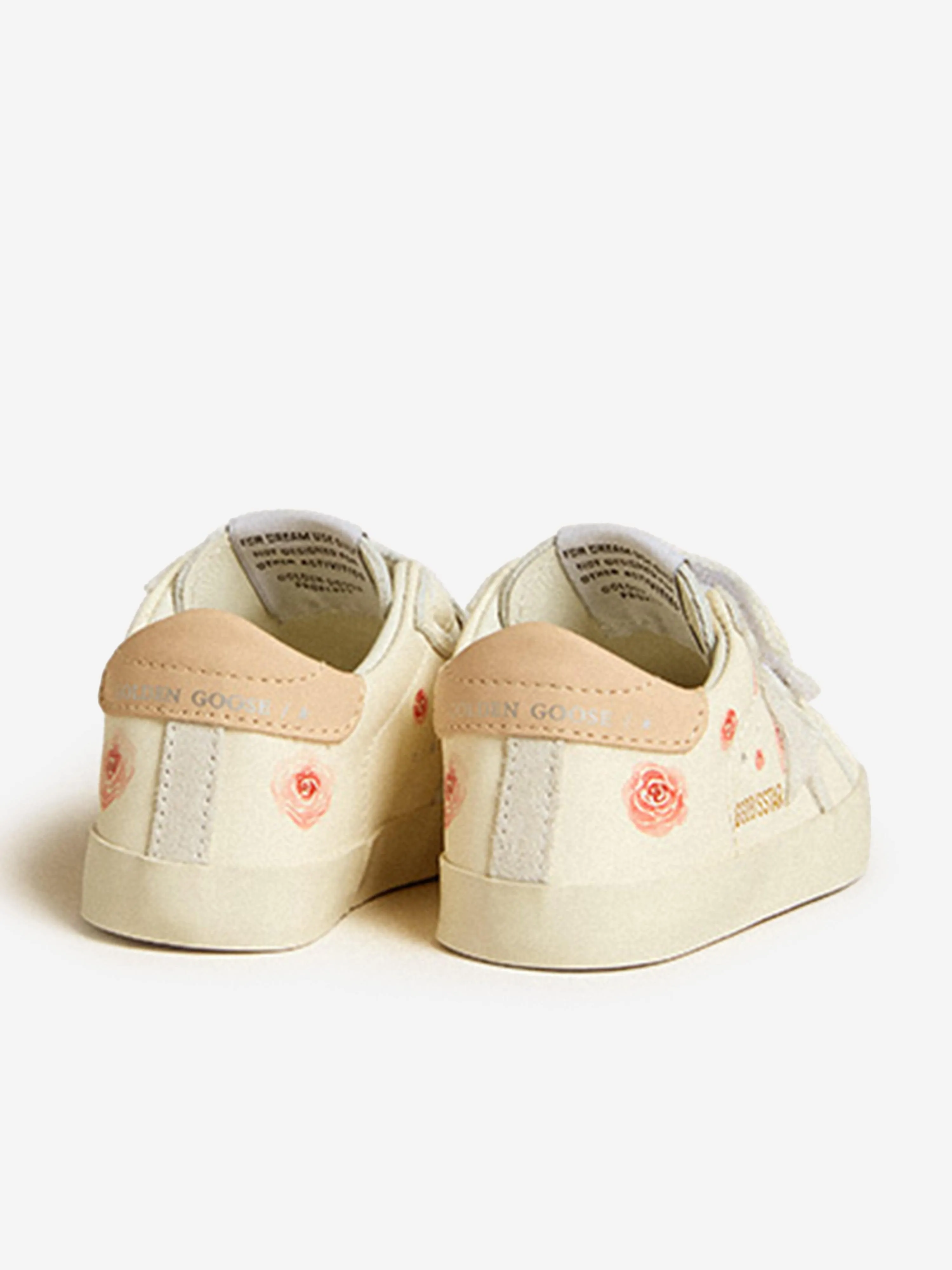 Baskets Étoiles en Cuir et Daim pour Fillettes en Blanc