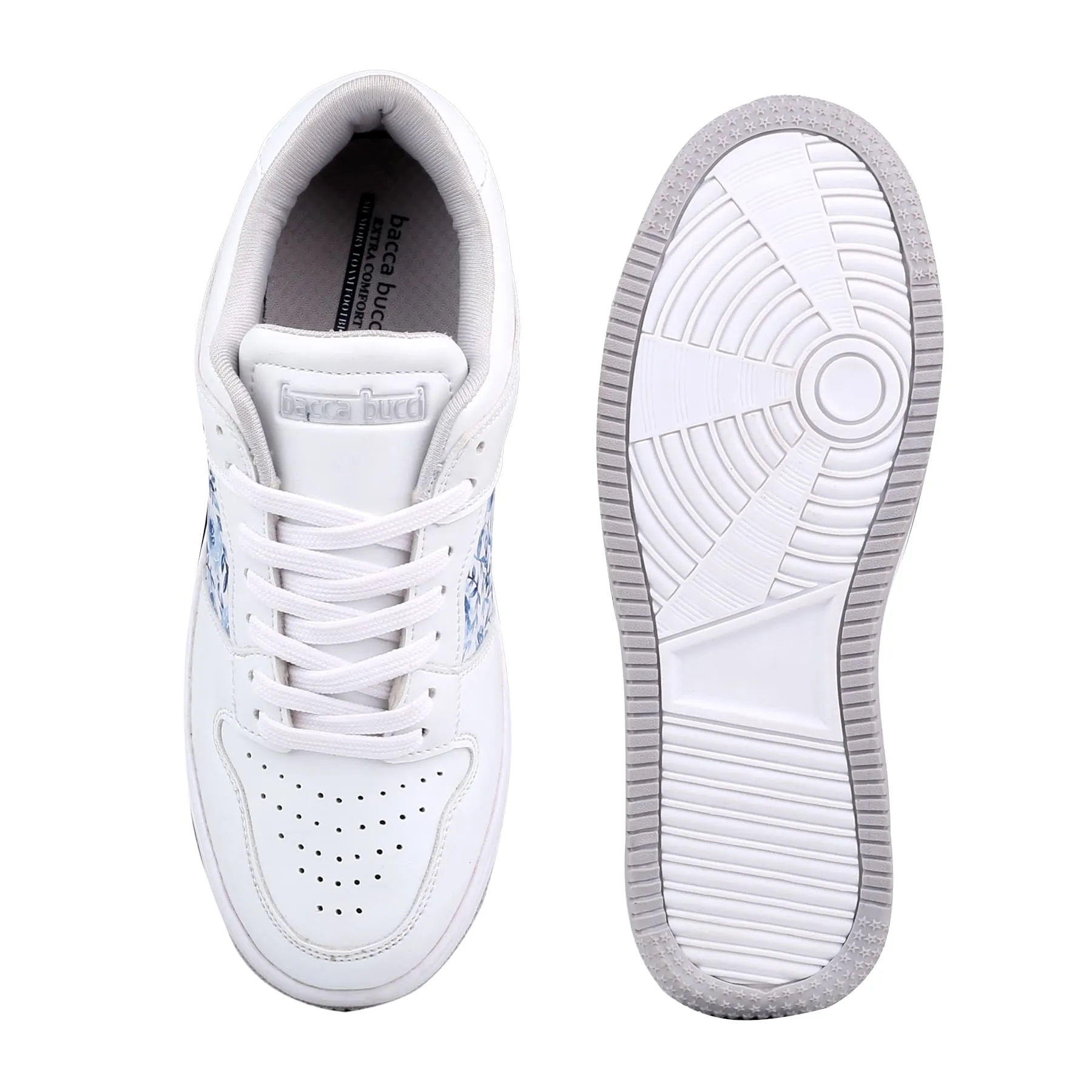Bacca Bucci BLISS Sneakers Basses à Semelle Plate pour Femme avec Imprimés Numériques