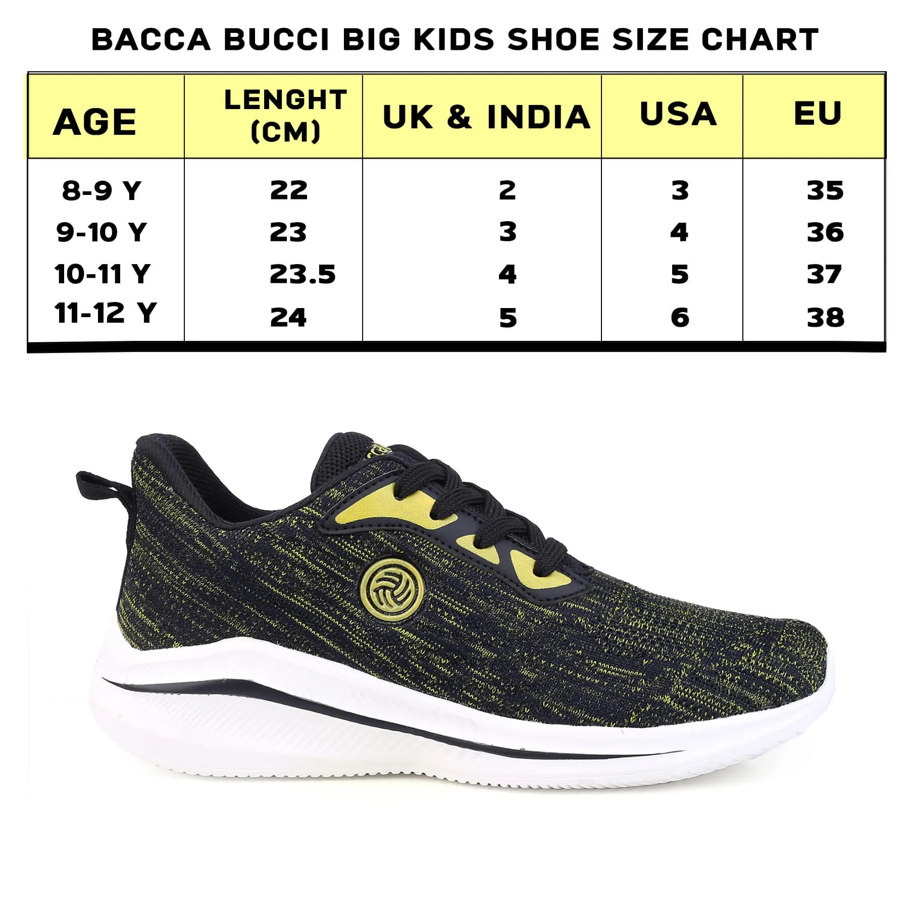 Bacca Bucci Chaussures de Sport Tricotées Essentielles pour Garçons ou Filles (Âge : 8 à 12 ans)