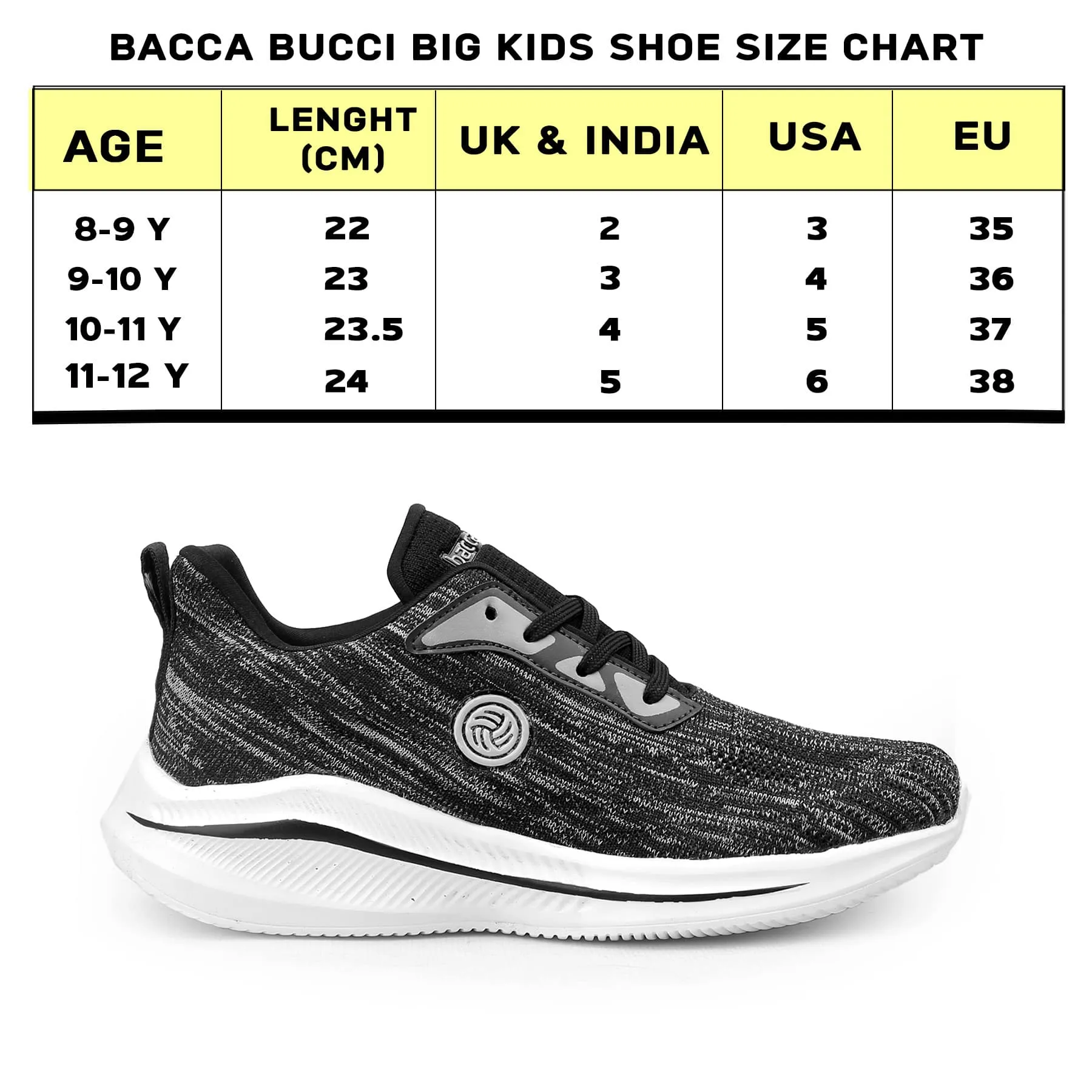 Bacca Bucci Chaussures de Sport Tricotées Essentielles pour Garçons ou Filles (Âge : 8 à 12 ans)