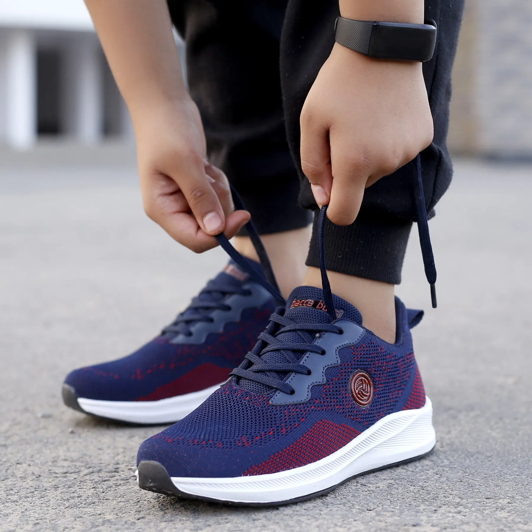 Bacca Bucci Chaussures de Sport Tricotées Essentielles pour Garçons ou Filles (Âge : 8 à 12 ans)