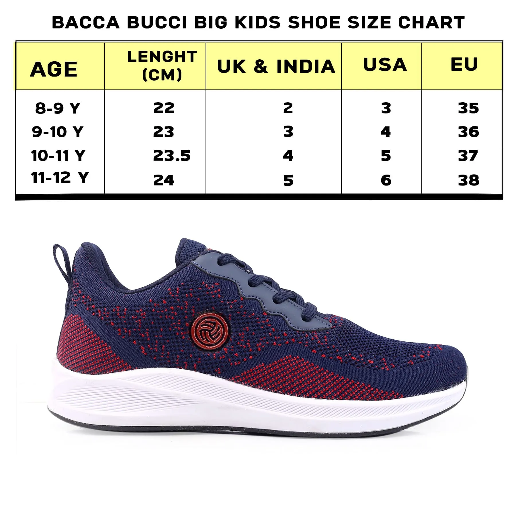 Bacca Bucci Chaussures de Sport Tricotées Essentielles pour Garçons ou Filles (Âge : 8 à 12 ans)
