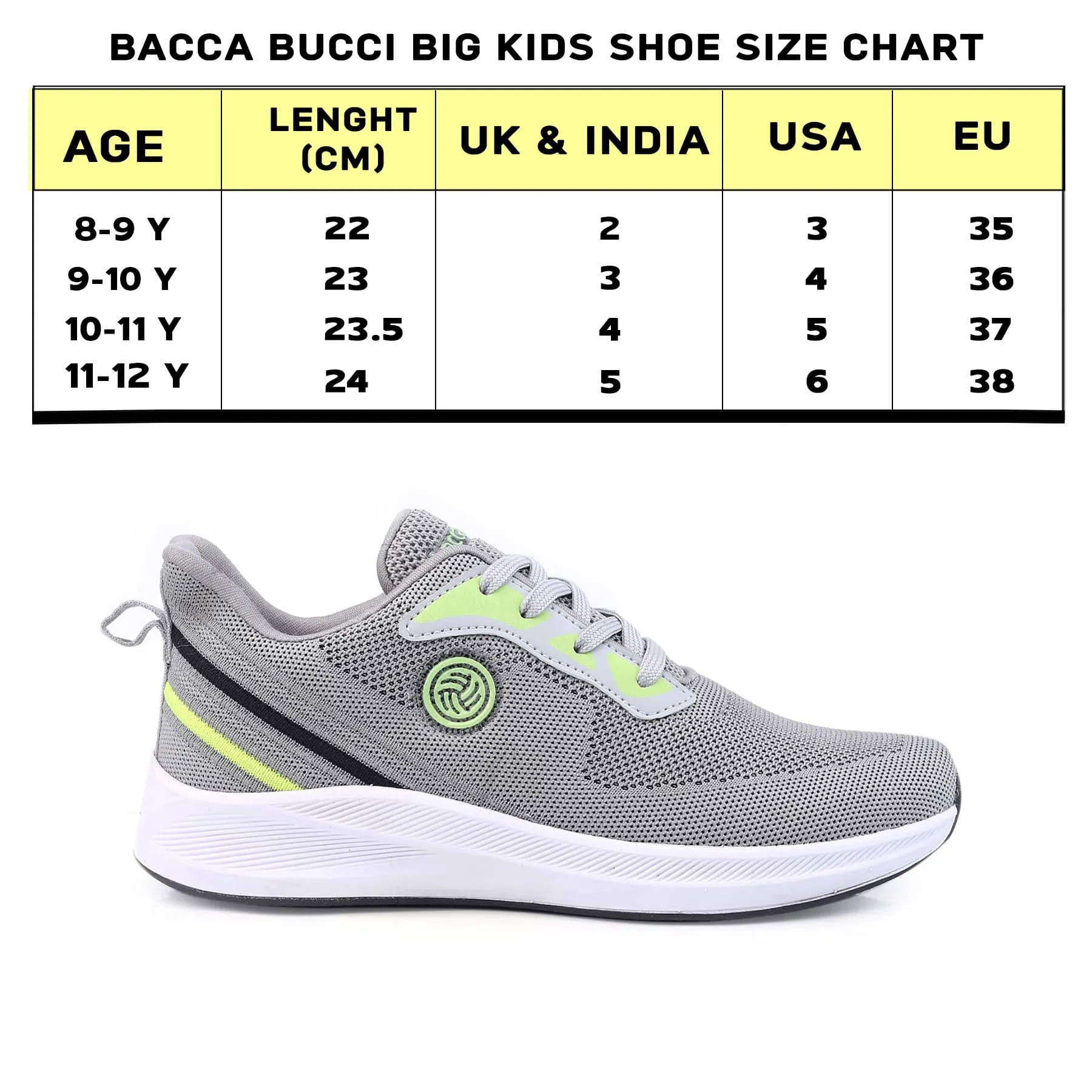 Bacca Bucci Chaussures de Sport Tricotées Essentielles pour Garçons ou Filles (Âge : 8 à 12 ans)