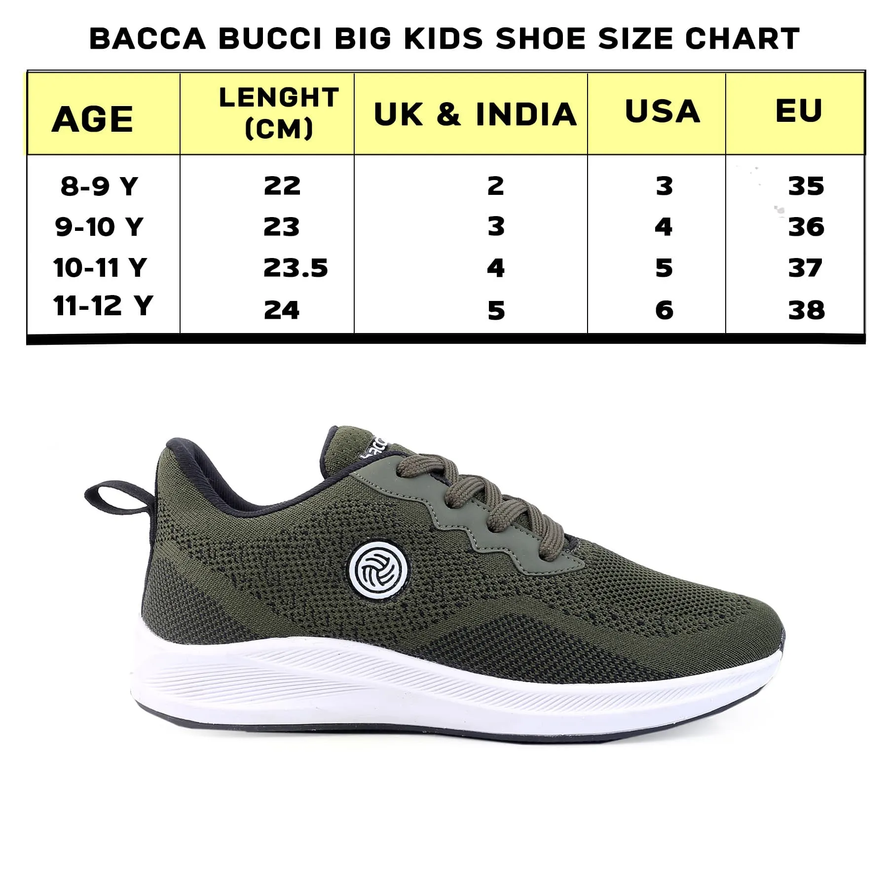 Bacca Bucci Chaussures de Sport Tricotées Essentielles pour Garçons ou Filles (Âge : 8 à 12 ans)