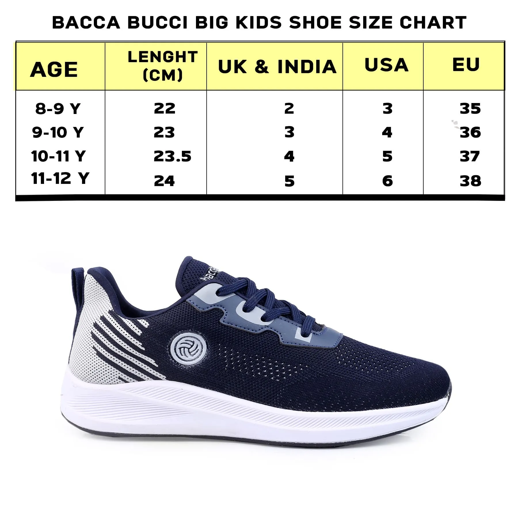 Bacca Bucci Chaussures de Sport Tricotées Essentielles pour Garçons ou Filles (Âge : 8 à 12 ans)