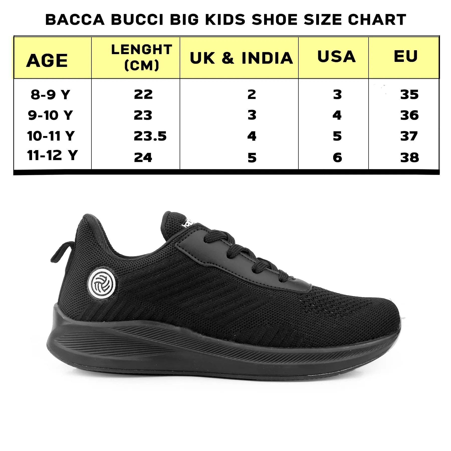 Bacca Bucci Chaussures de Sport Tricotées Essentielles pour Garçons ou Filles (Âge : 8 à 12 ans)