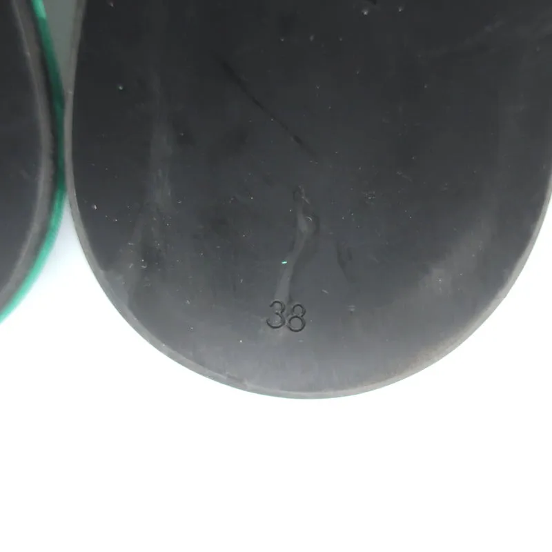 Balenciaga Sandales d'hôtel à logo vert Jacquard Taille 38 Sandales plates