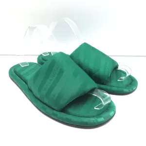 Balenciaga Sandales d'hôtel à logo vert Jacquard Taille 38 Sandales plates