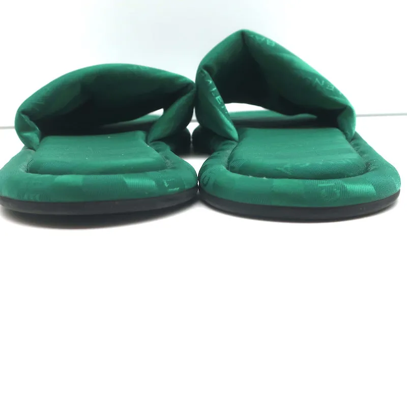 Balenciaga Sandales d'hôtel à logo vert Jacquard Taille 38 Sandales plates