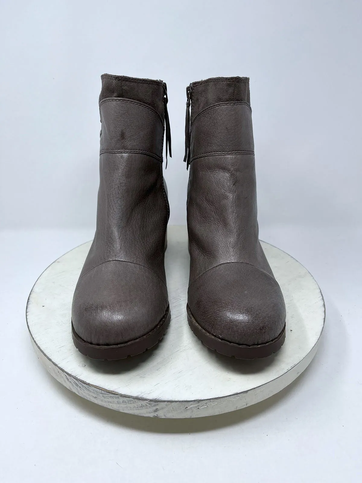 BC Footwear Taille 10 Bottes chevilles délavées taupe et marron