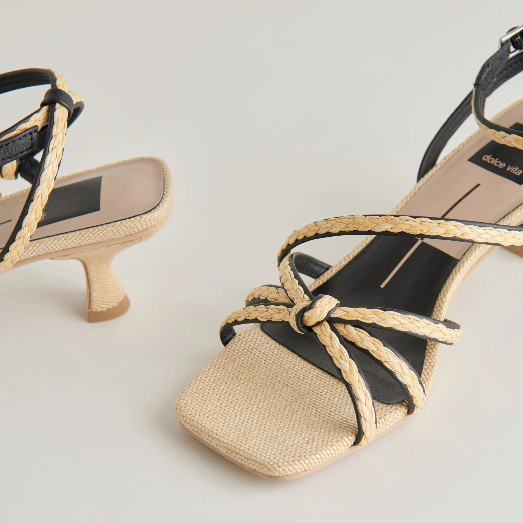 TALONS TISSÉS BEV NOIR JUTE NATUREL