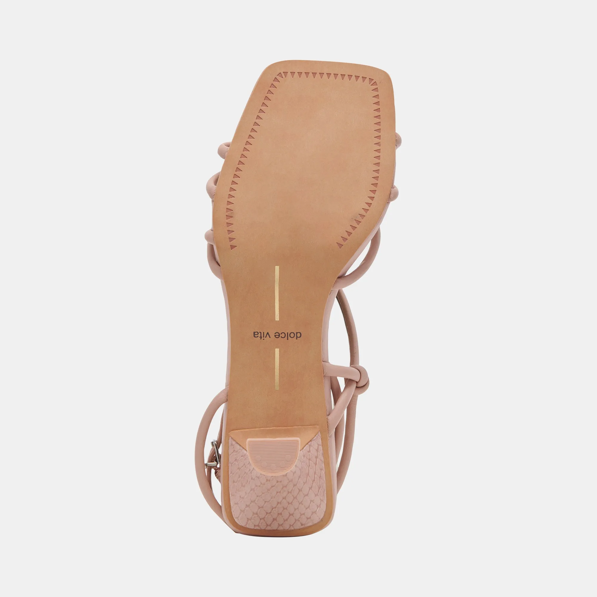 TALONS LARGES BEV EN CUIR ROSE