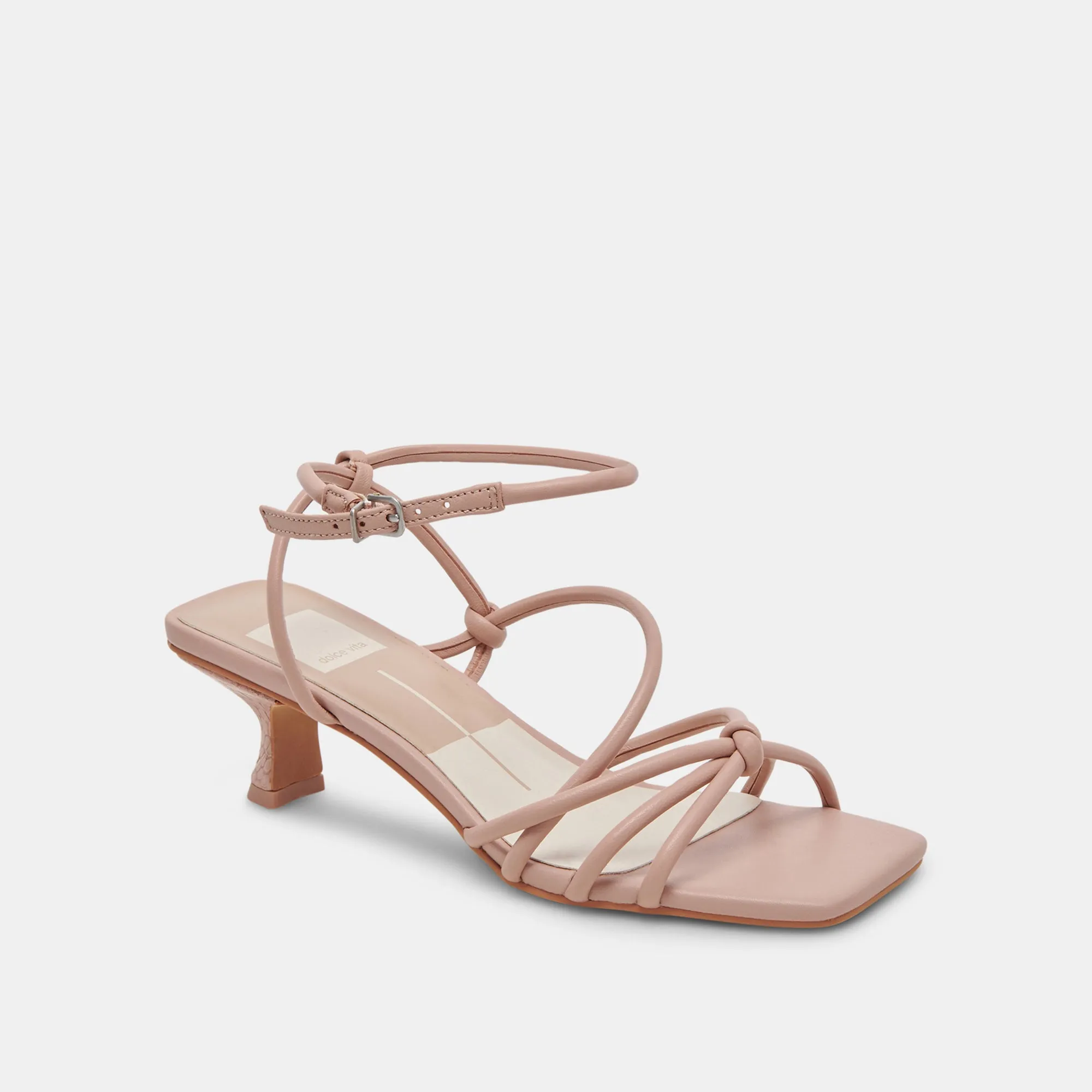 TALONS LARGES BEV EN CUIR ROSE