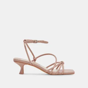 TALONS LARGES BEV EN CUIR ROSE