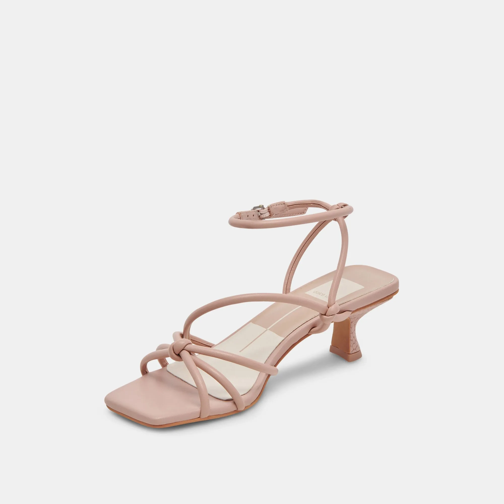 TALONS LARGES BEV EN CUIR ROSE