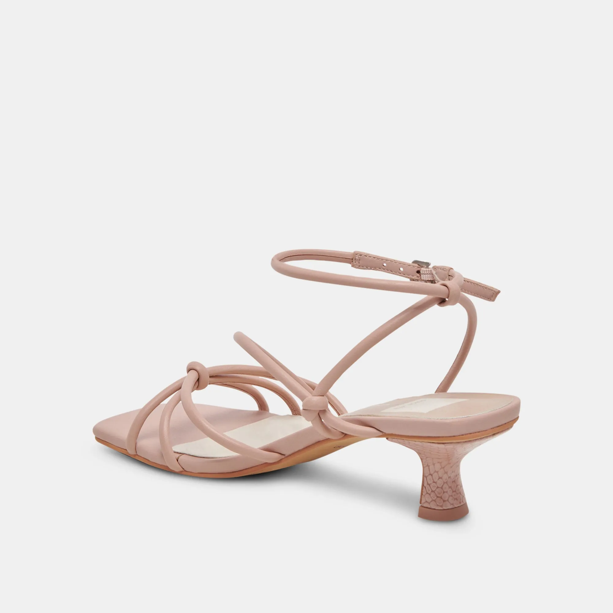 TALONS LARGES BEV EN CUIR ROSE