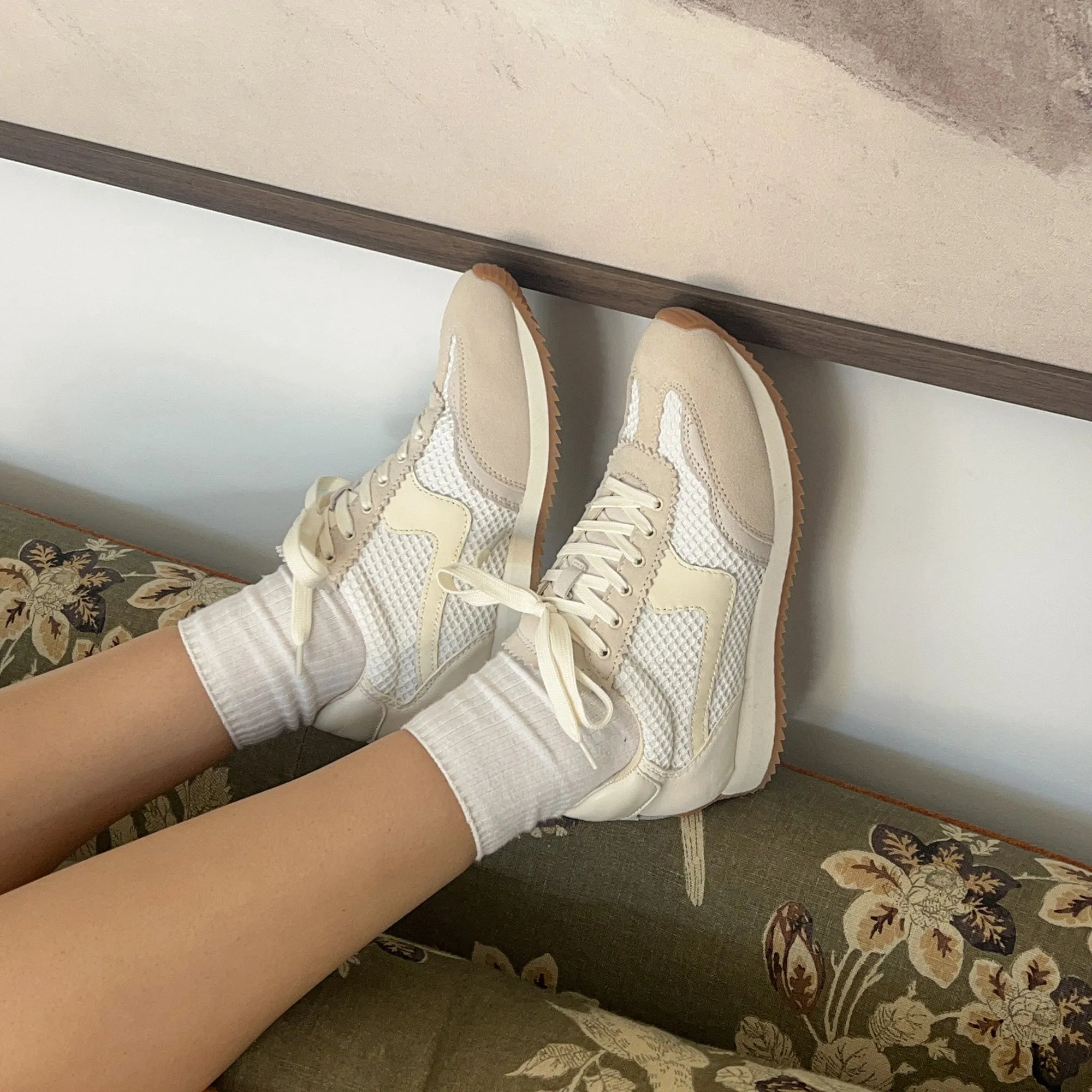 B.NTCD MESH SNEAKERS BLANC TISSU MESH TRESSÉ