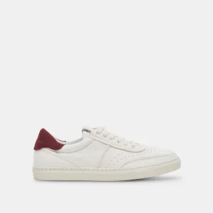 BODEN SNEAKERS BLANC MAROON CUIR